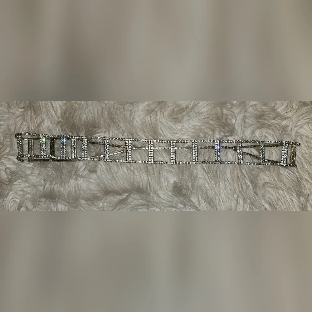 Vintage 1980s Rhinestone Statement Belt | Silver Crystal Belt | Glam